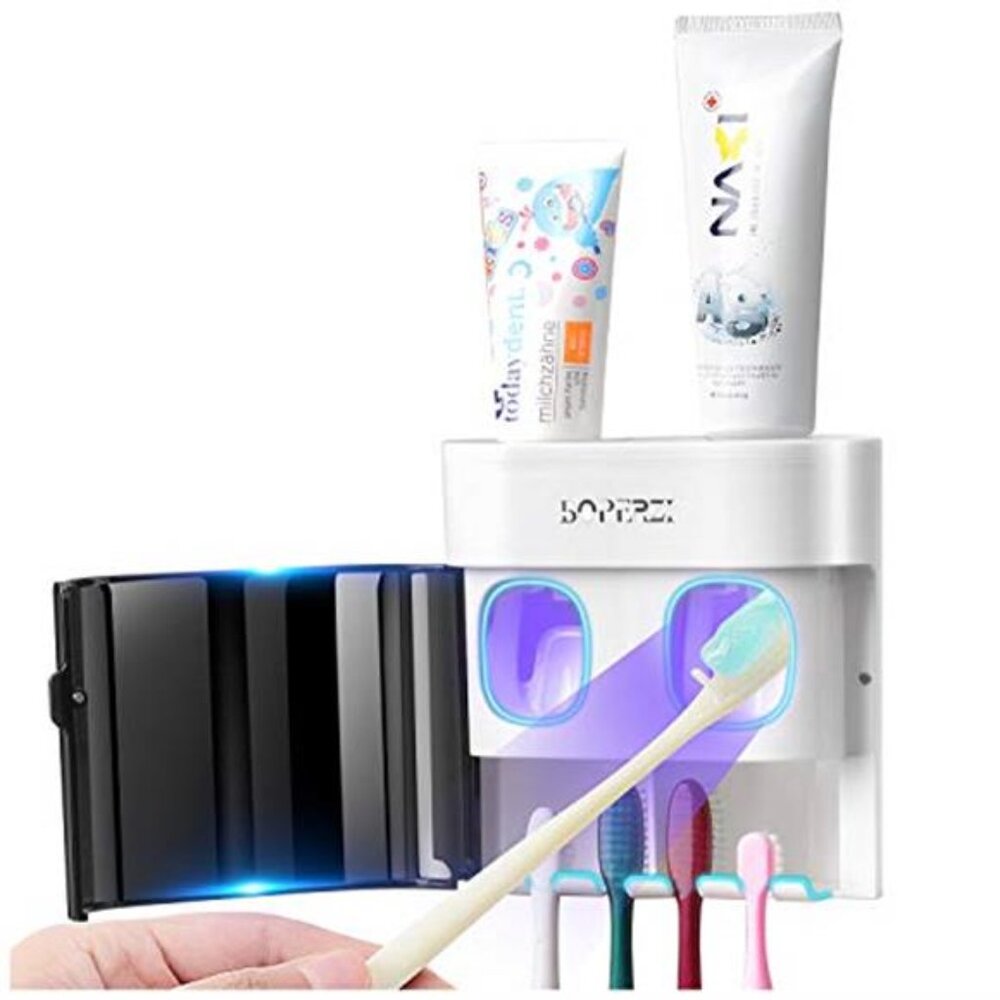 Wall Mounted Toothbrush Holder Automatic Toothpaste Dispenser Set